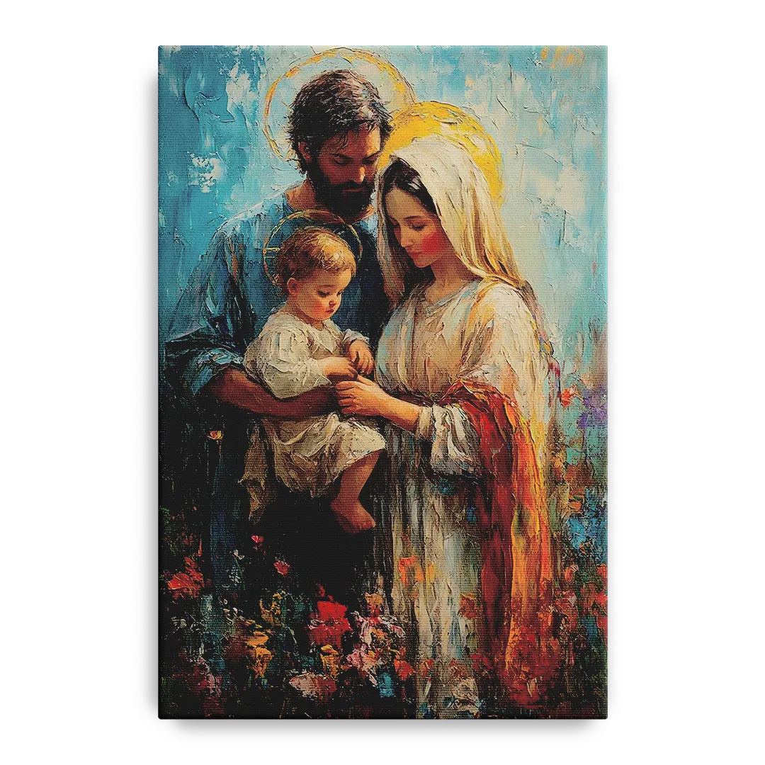 The Holy Family Christian Abstract Front - Canvas Wall Art