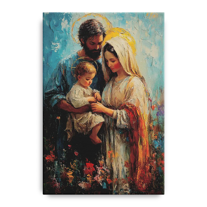 The Holy Family Christian Abstract Front - Canvas Wall Art