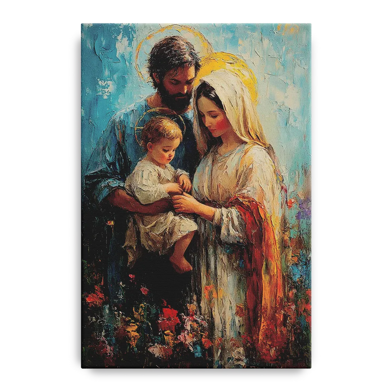 The Holy Family Christian Abstract Front - Canvas Wall Art