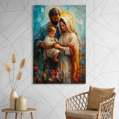 The Holy Family Christian Abstract Sitting Room - Canvas Wall Art