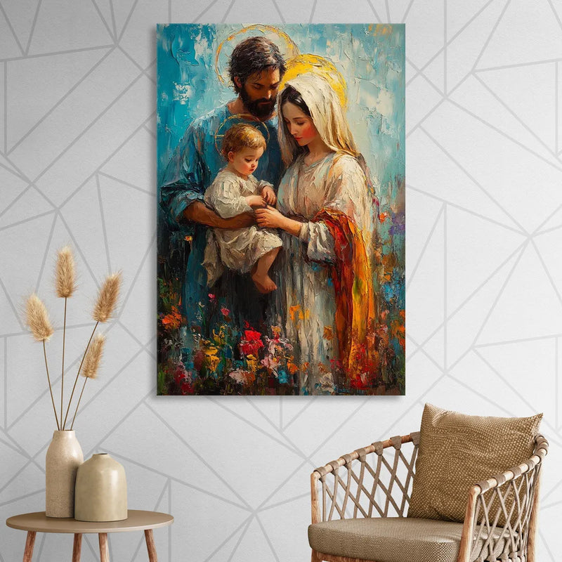 The Holy Family Christian Abstract Sitting Room - Canvas Wall Art