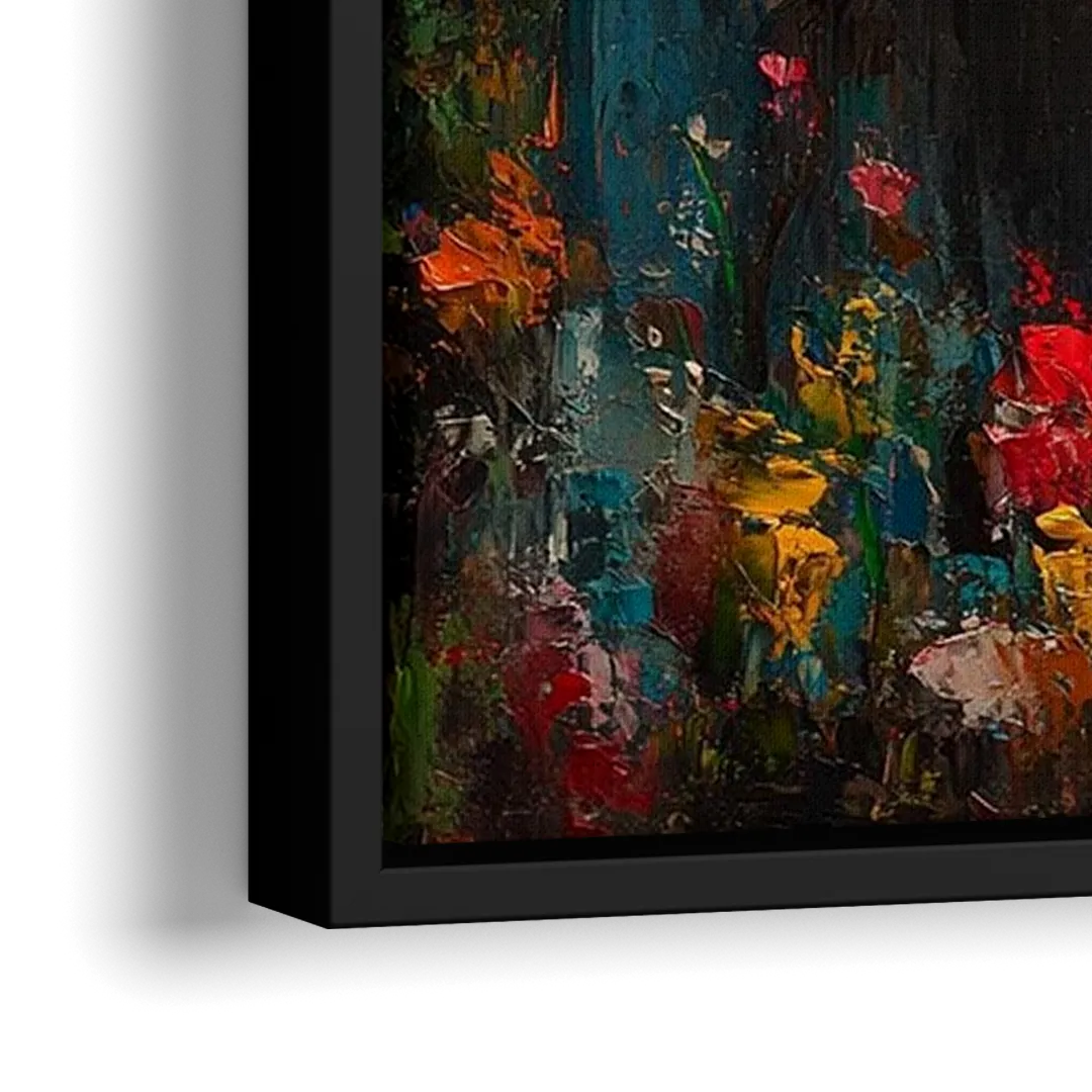 The Holy Family Christian Abstract - Close-Up Black Frame Canvas