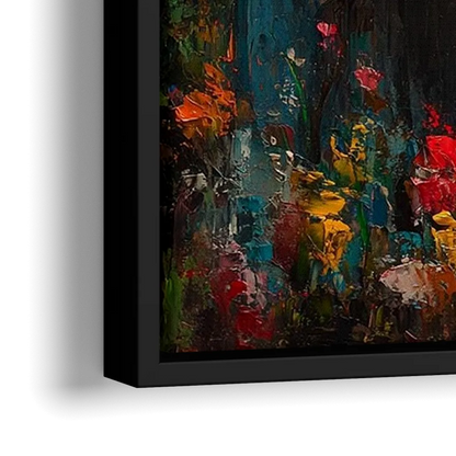 The Holy Family Christian Abstract - Close-Up Black Frame Canvas