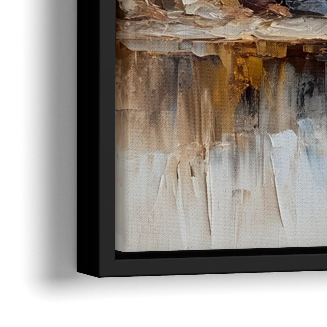 The Last Supper Modern Christian - Close-Up Black Frame Canvas