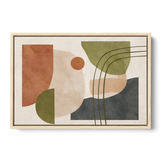 The Modern Composition - Oak Framed Canvas Wall Art - Front