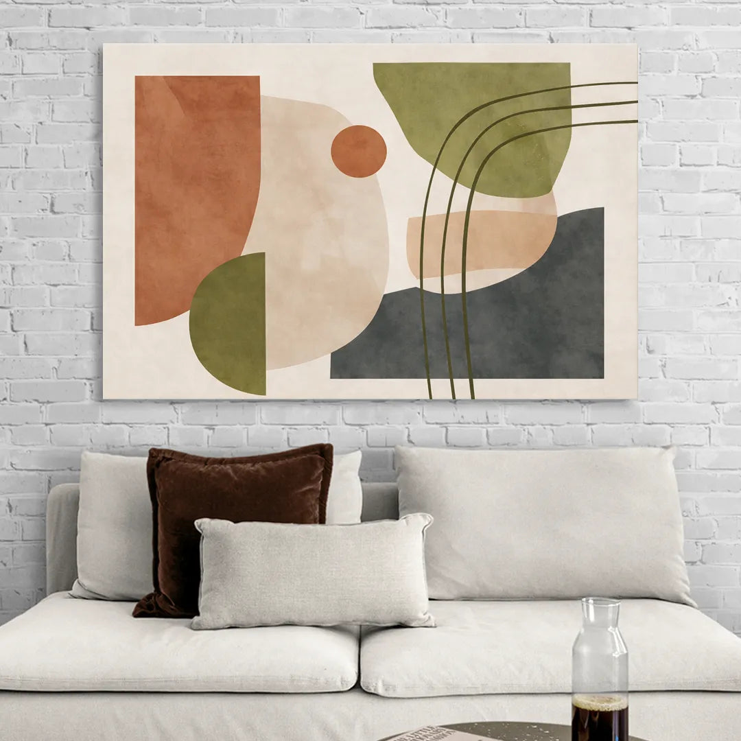 The Modern Composition Living Room - Canvas Wall Art