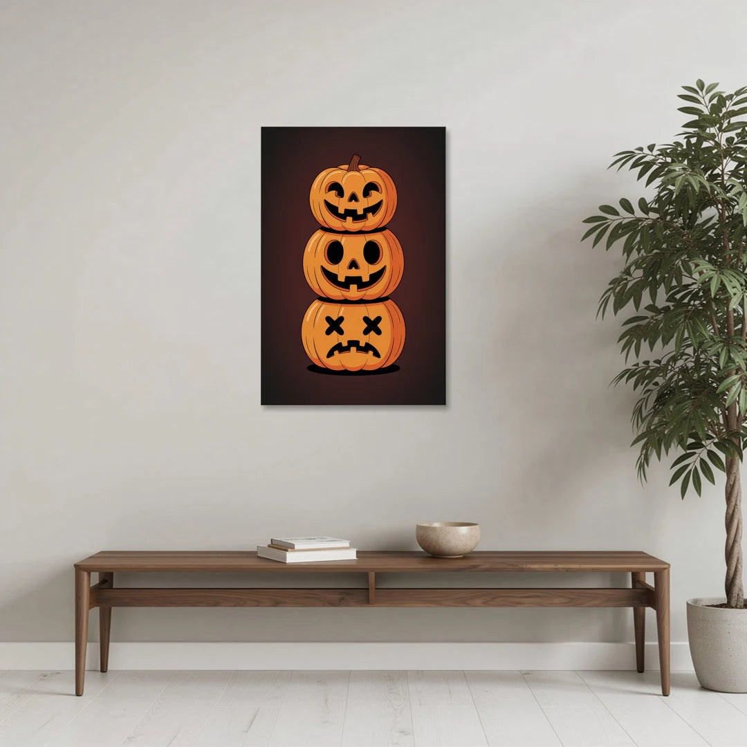 The Three Pumpkins - Canvas Wall Art - Coffee Table - 24x36