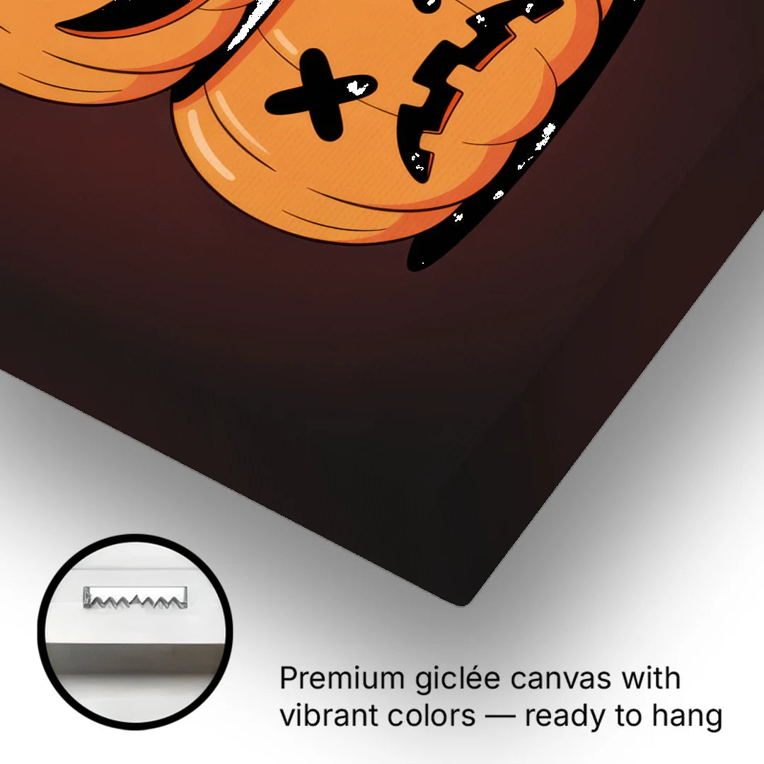 The Three Pumpkins - Canvas Wall Art - Gallery Wrap Corner