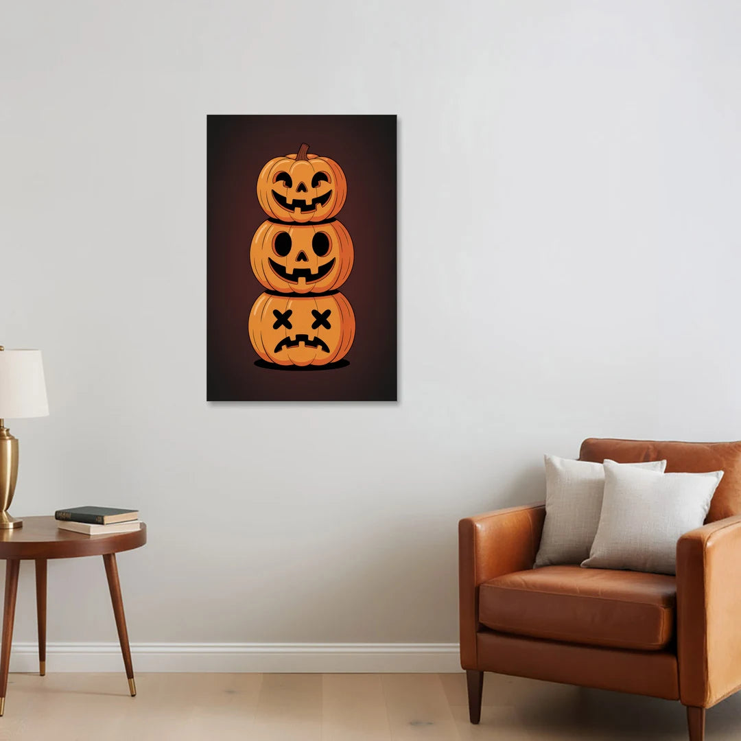 The Three Pumpkins - Canvas Wall Art - Sofa - 24x36