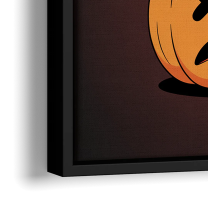 The Three Pumpkins - Close-Up Black Frame Canvas