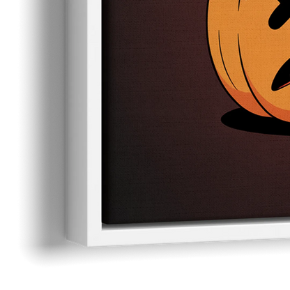 The Three Pumpkins - Close-Up White Frame Canvas