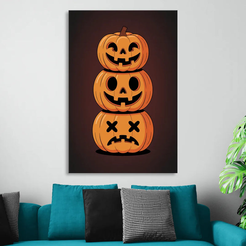 The Three Pumpkins Sitting Room - Canvas Wall Art