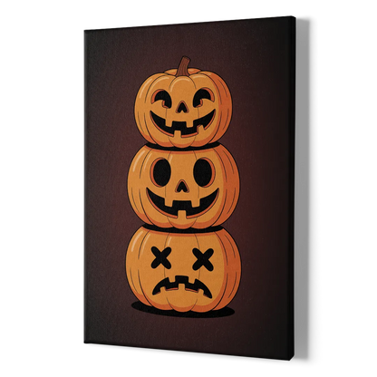 The Three Pumpkins - Canvas Print Art Sides