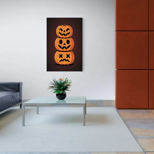 The Three Pumpkins - Canvas Wall Art Living Room