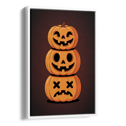 The Three Pumpkins Side - White Canvas Wall Art