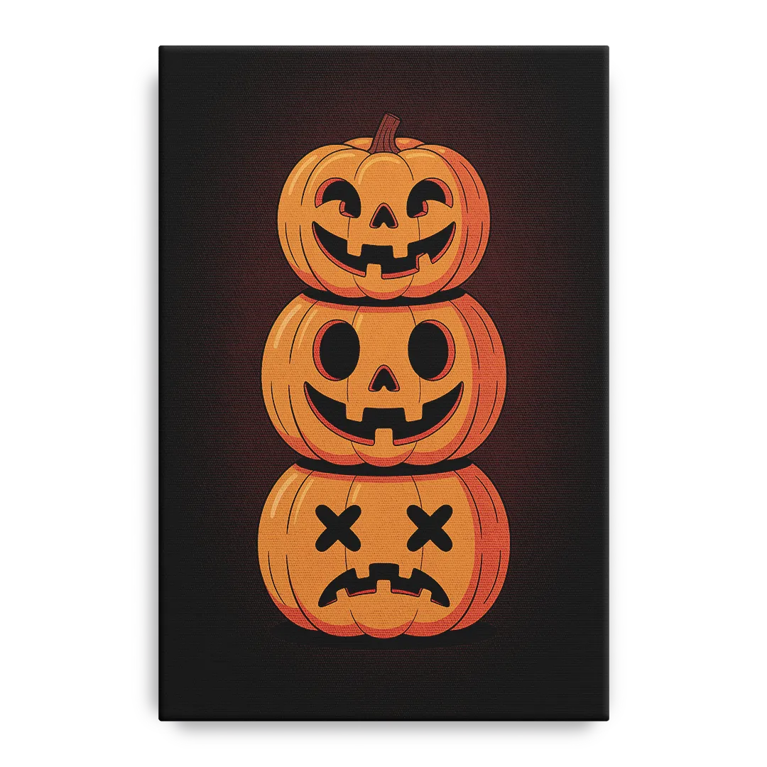 The Three Pumpkins Front - Canvas Wall Art