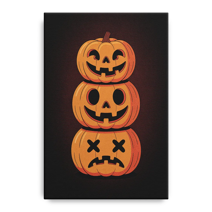 The Three Pumpkins Front - Canvas Wall Art