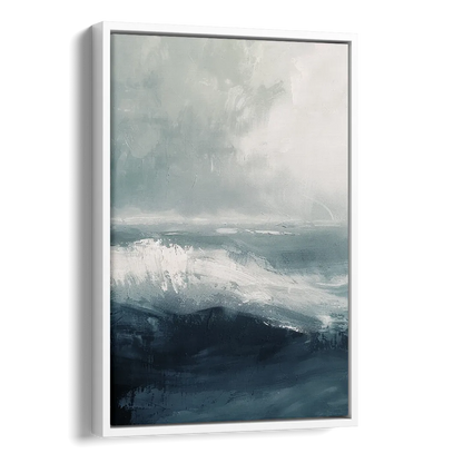 The Wave Breathes Side - White Canvas Wall Art