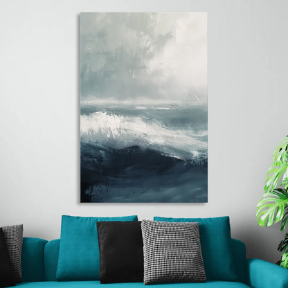The Wave Breathes Living Room - Canvas Wall Art