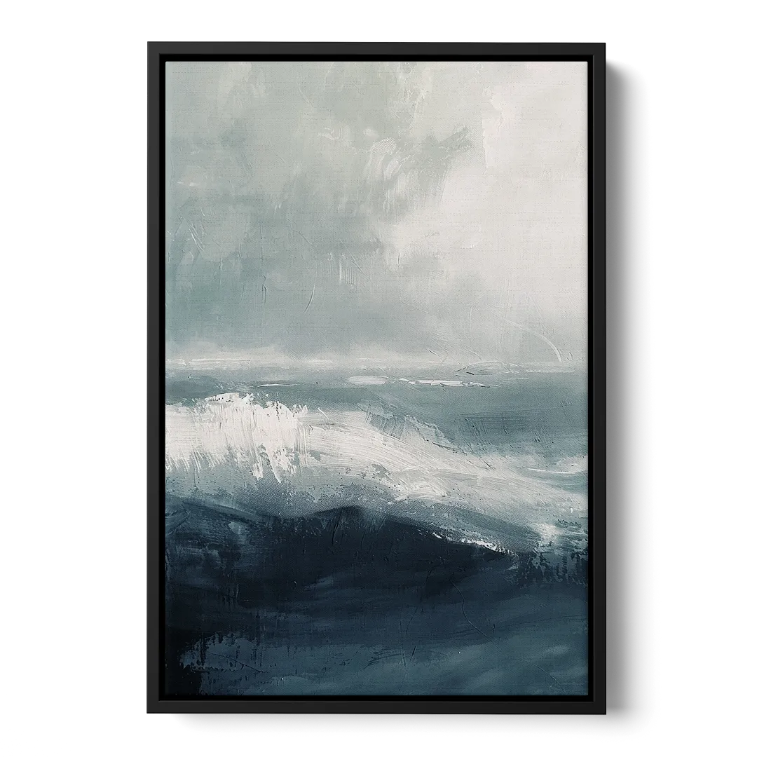 The Wave Breathes Front - Black Canvas Wall Art