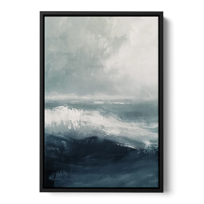 The Wave Breathes Front - Black Canvas Wall Art