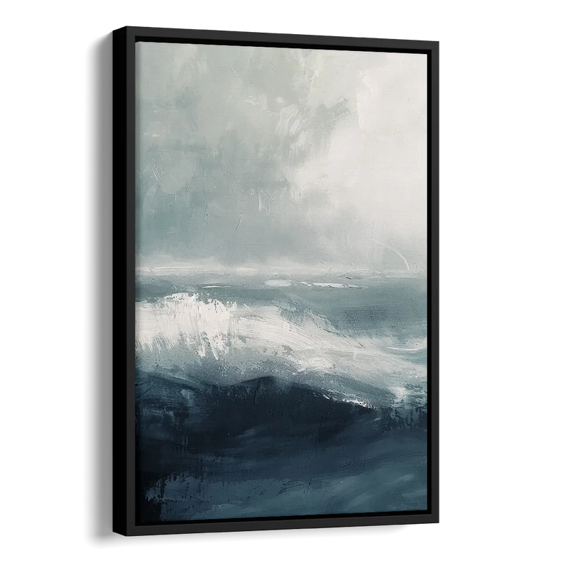 The Wave Breathes Side - Black Canvas Wall Art