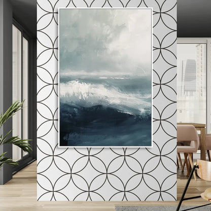 The Wave Breathes Sitting Room - White Canvas Wall Art
