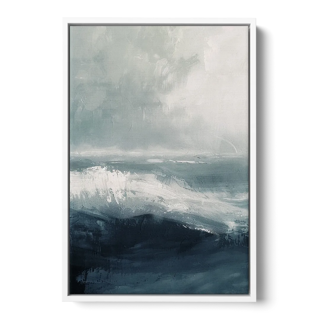 The Wave Breathes Front - White Canvas Wall Art