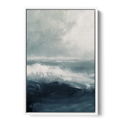 The Wave Breathes Front - White Canvas Wall Art