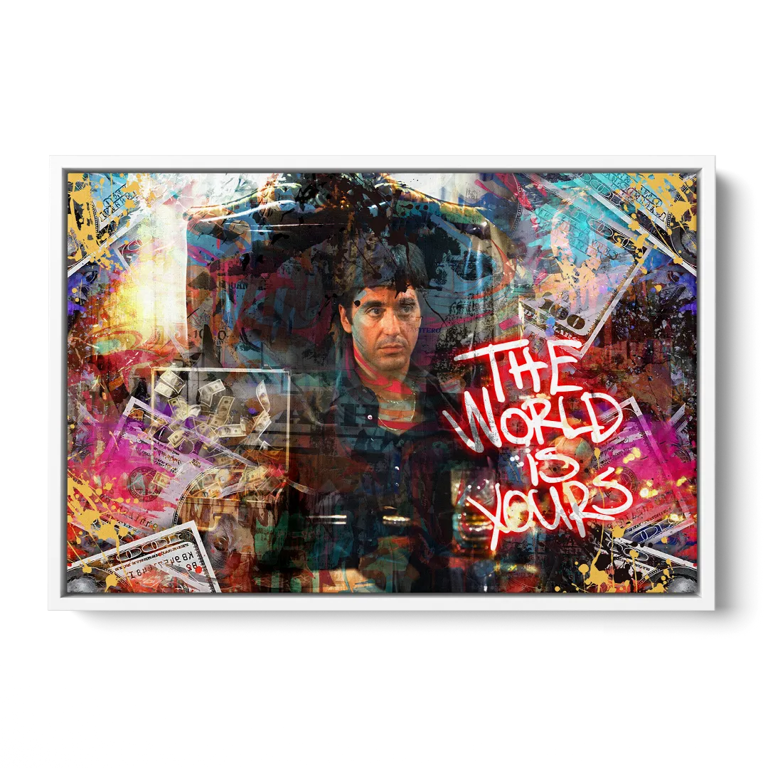 The World is Yours Front - White Canvas Wall Art