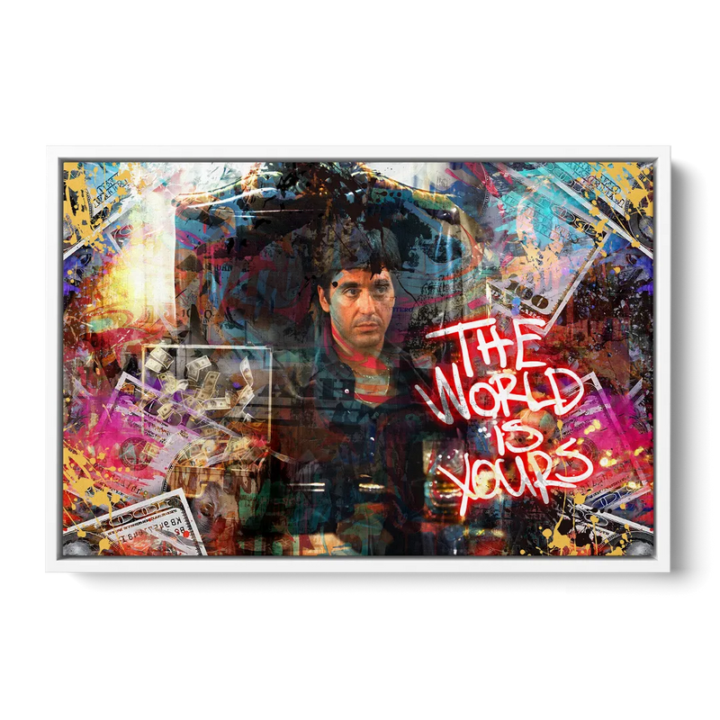 The World is Yours Front - White Canvas Wall Art