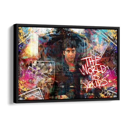 The World is Yours Side - Black Canvas Wall Art