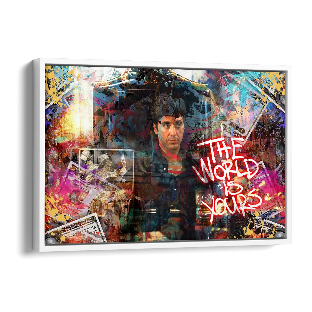 The World is Yours Side - White Canvas Wall Art