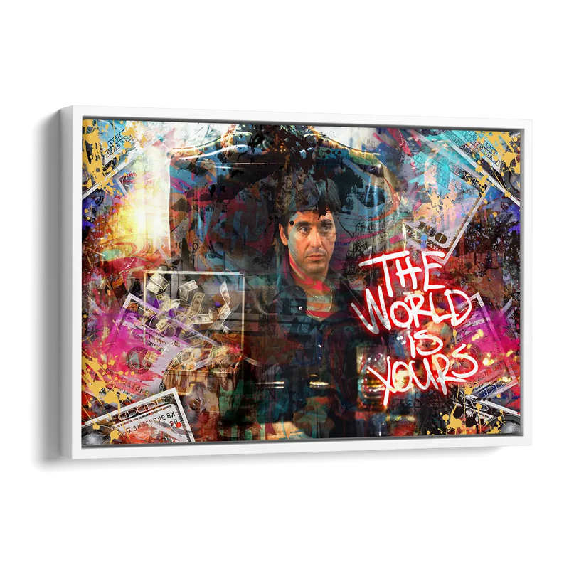 The World is Yours Side - White Canvas Wall Art