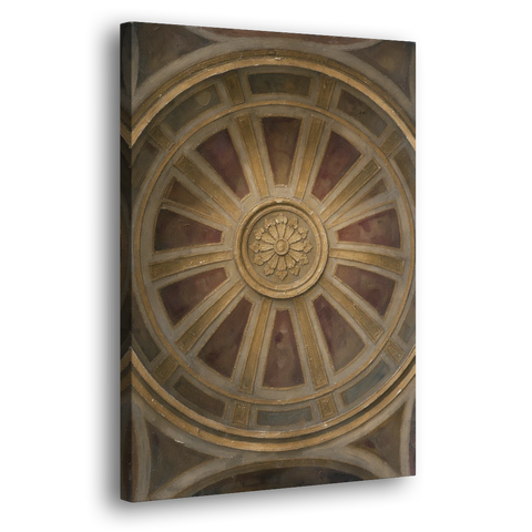 Theater Room Wall Decor with Gilded Dome Rosette - Canvas Wall Art - Side