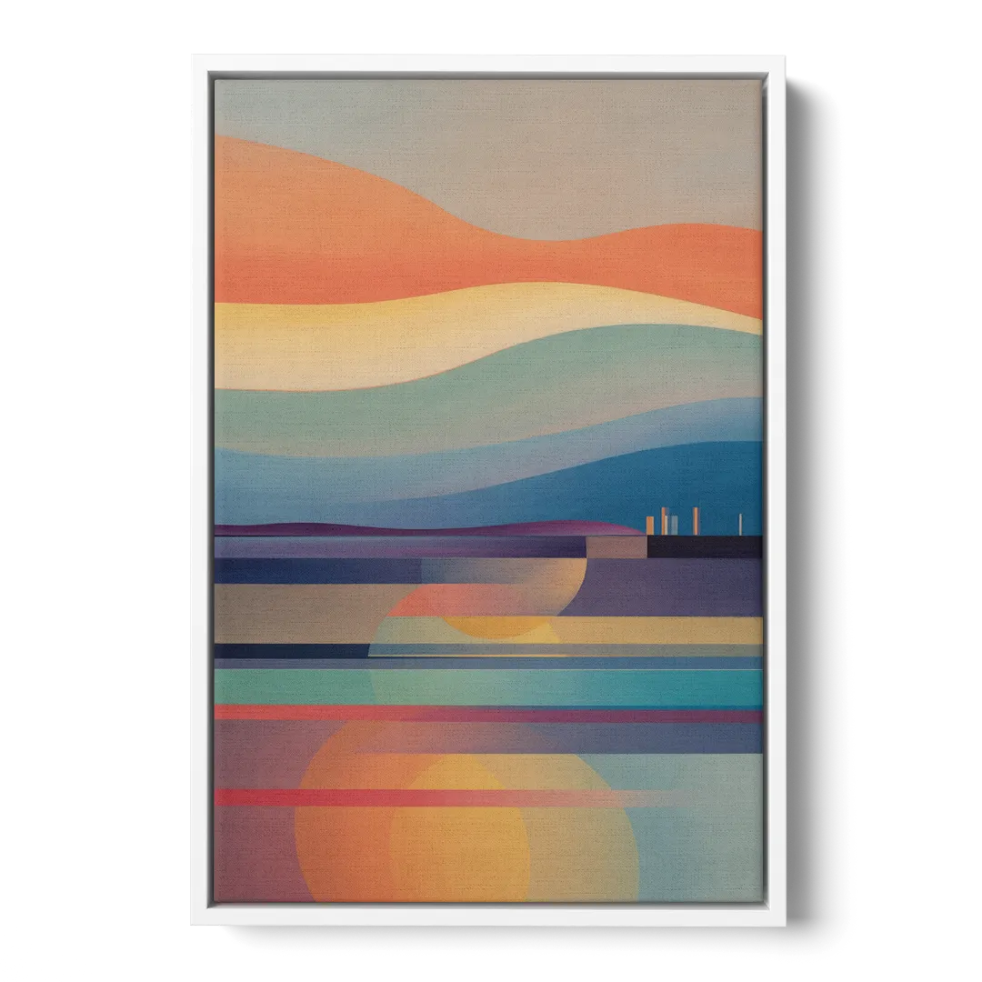 Thermaic Gulf Sunset Front - White Canvas Wall Art