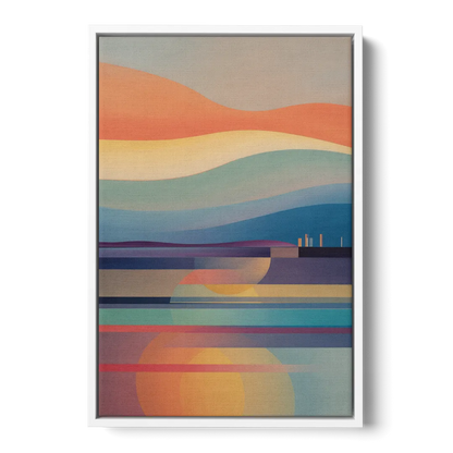 Thermaic Gulf Sunset Front - White Canvas Wall Art
