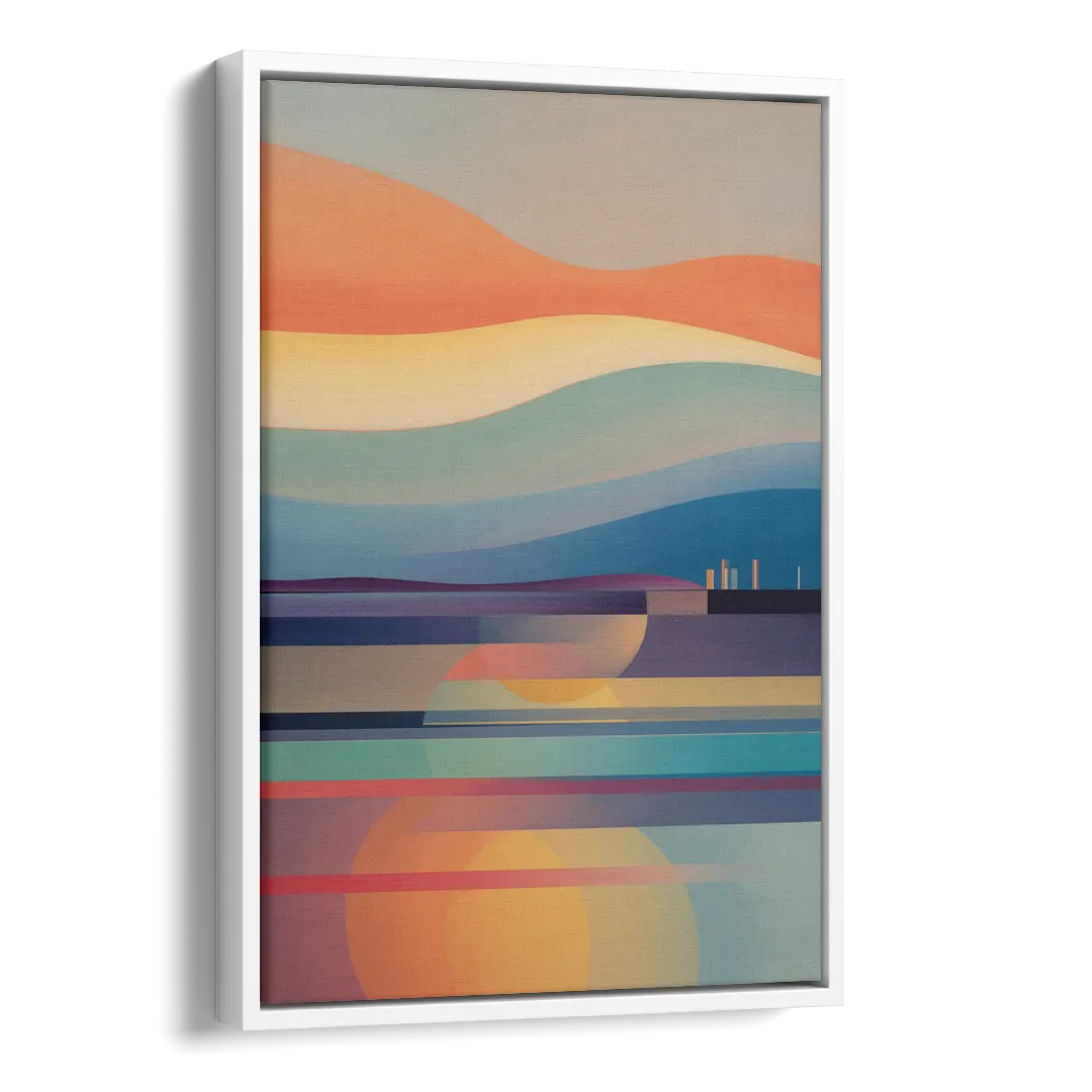 Thermaic Gulf Sunset Side - White Canvas Wall Art