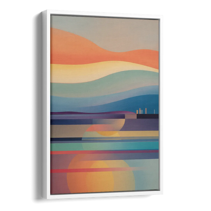 Thermaic Gulf Sunset Side - White Canvas Wall Art