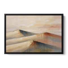Three Abstract Terracotta Dune Crests - Black Framed Canvas Wall Art - Front