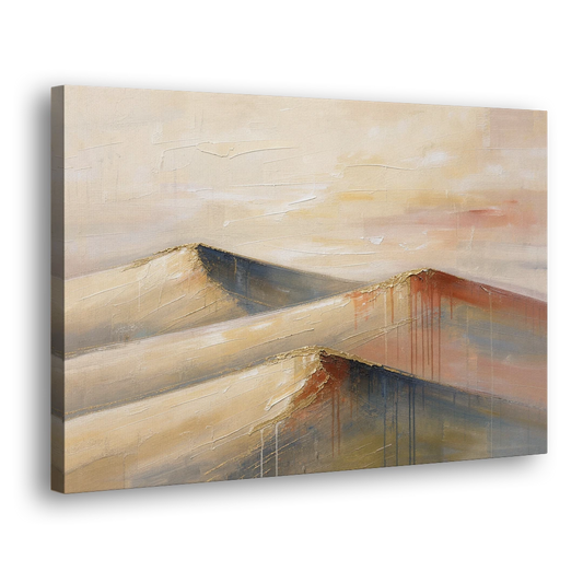 Three Abstract Terracotta Dune Crests - Canvas Wall Art - Side