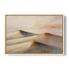Three Abstract Terracotta Dune Crests - Oak Framed Canvas Wall Art - Front