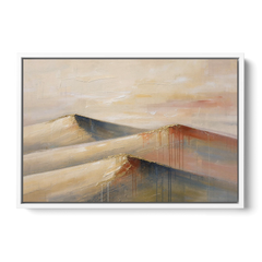 Three Abstract Terracotta Dune Crests - White Framed Canvas Wall Art - Front