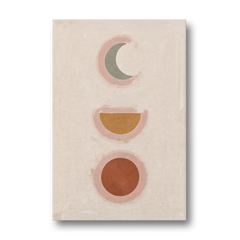Three Moon Phases Stacked in Earth Tones - Canvas Wall Art - Front