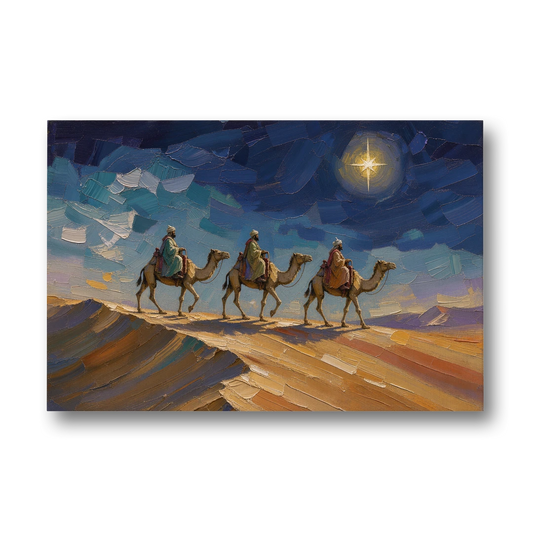 Three Wise Men Painting Along the Dune - Canvas Wall Art - Front