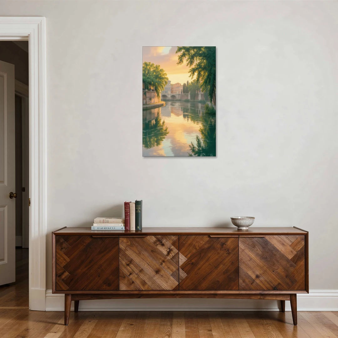Tiber River Reflections - Canvas Wall Art - Coffee Table - 24x36