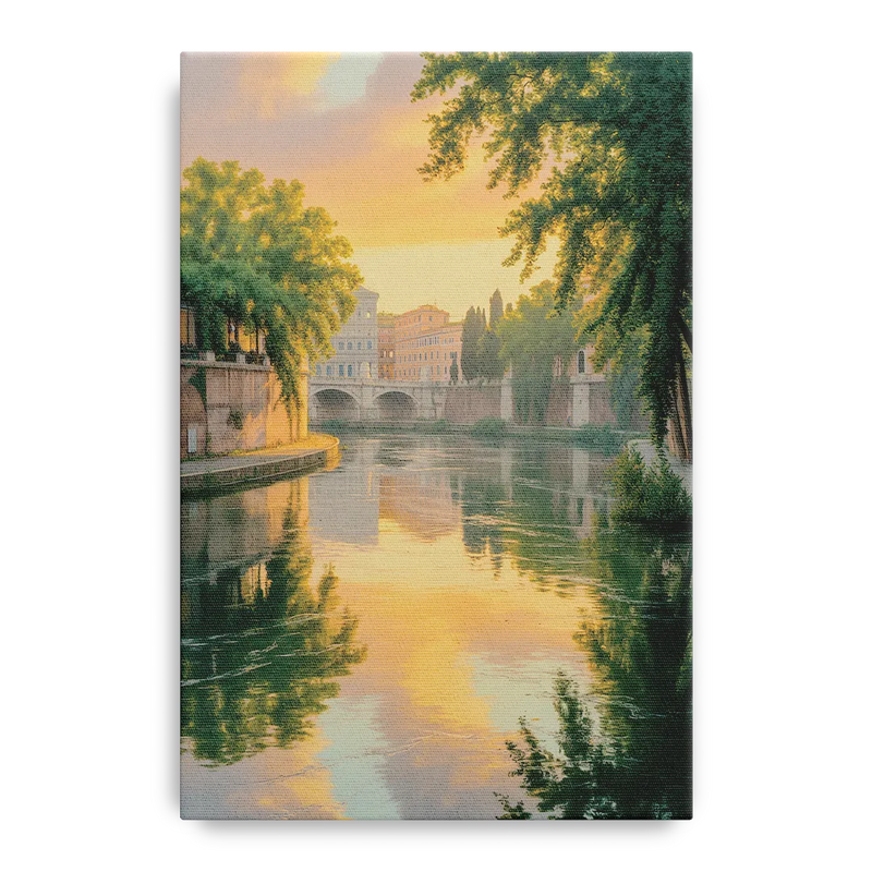 Tiber River Reflections Front - Canvas Wall Art