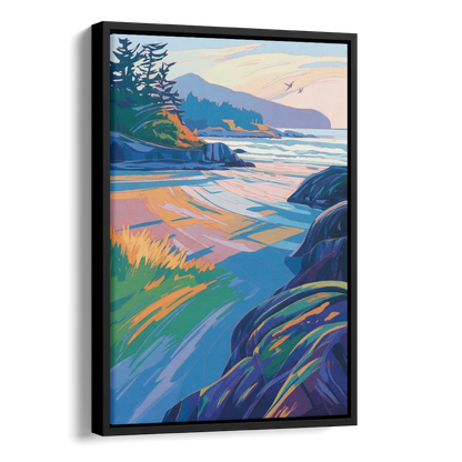 Tofino Coastline Side - Black Canvas Wall Art