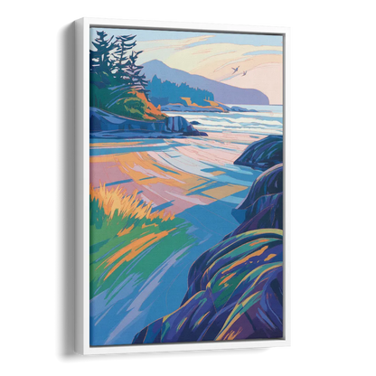 Tofino Coastline Side - White Canvas Wall Art