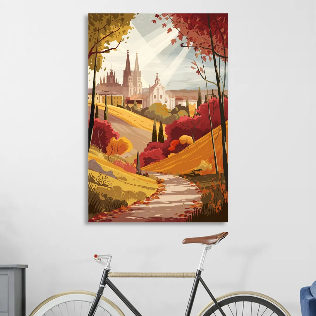 Toledo Autumn Landscape Sitting Room - Canvas Wall Art